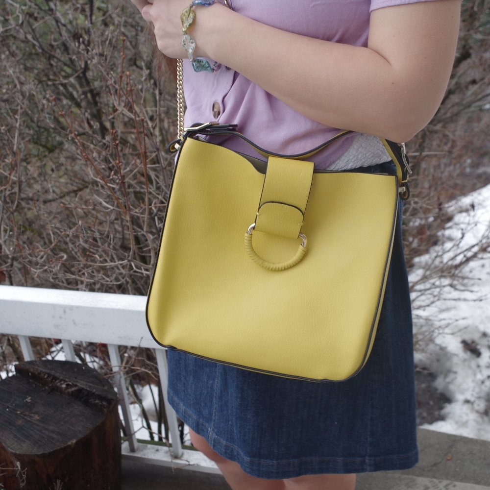 Brand New Yellow Zara Purse Made In Spain